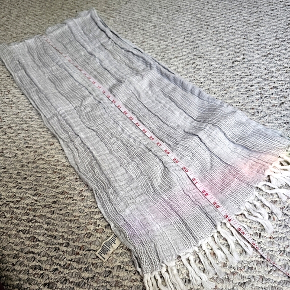 AEO Lightweight Metallic Silver Fashion Scarf - Picture 9 of 9